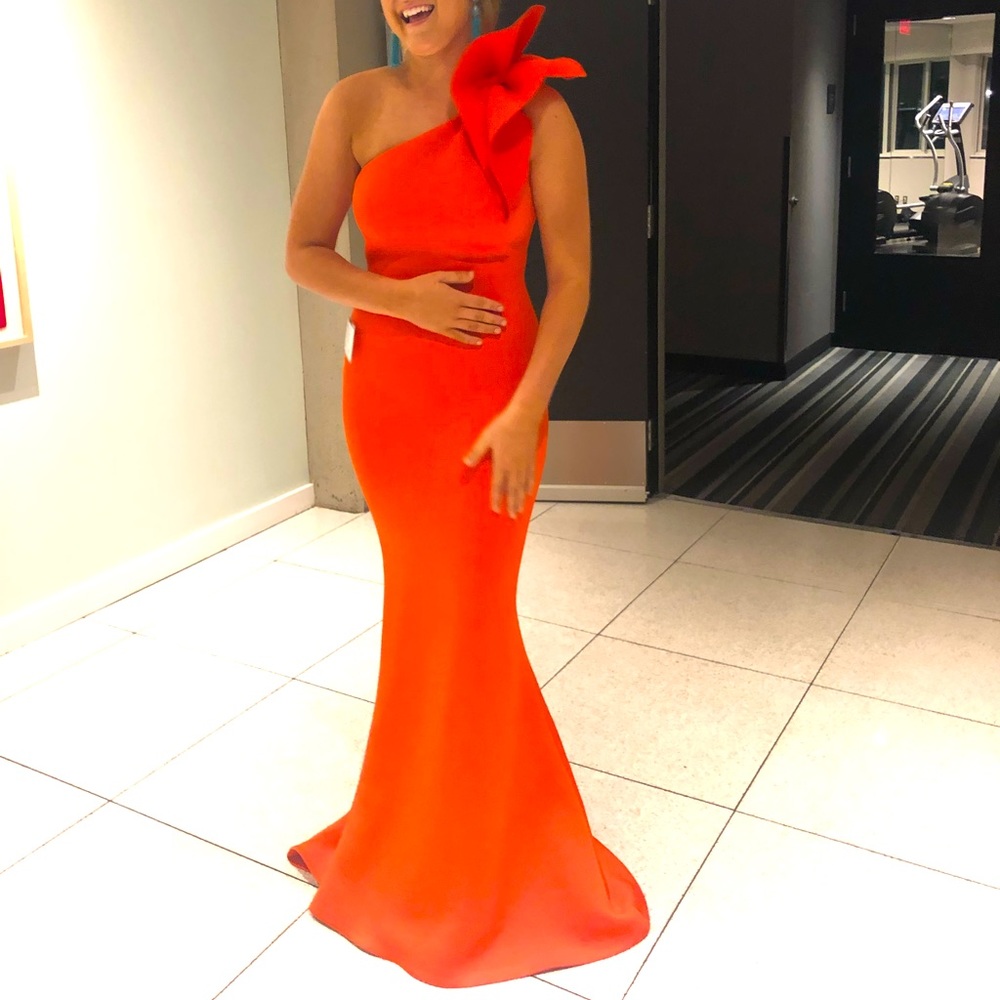 Orange Jovani neoprene dress. Size 4.